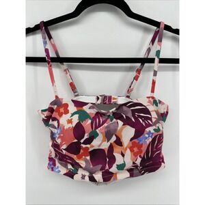 Athleta Floral Purple Pink Orange Green Bikini Top